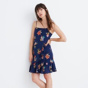 NWT Madewell Silk Ruffle-Wrap Cami Dress